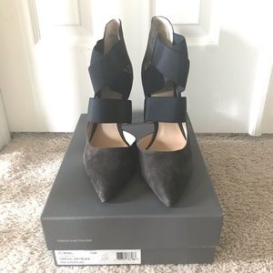Vince Camuto Charcoal Gray/Black Heels